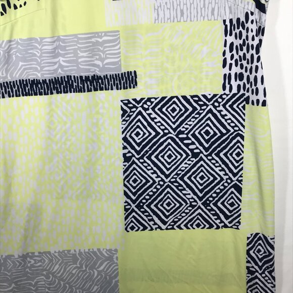 Easy Wear By Chico's Women's 1 Yellow Short Sleeve Dress - Picture 3 of 9